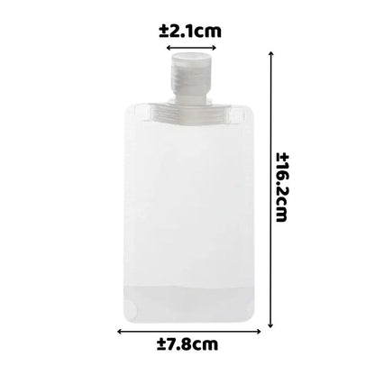 Botol Refill Transparan 30 50 100 ml / FlipTop Organizer Pouch / Kantong Plastik Mini Tutup Wadah Isi Ulang Sabun Cair Shampoo Conditioner Lotion Cream Kosmetik Gel Liquid Travel Bottle/ Tempat Penyimpanan Alat Make Up Mandi Anti Air Waterproof
