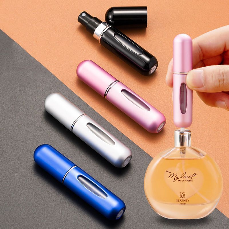 Botol Parfum Mini Travel 5ML Atomizer Bottle Spray Aluminium isi ulang kapsul lipstik semprot refill