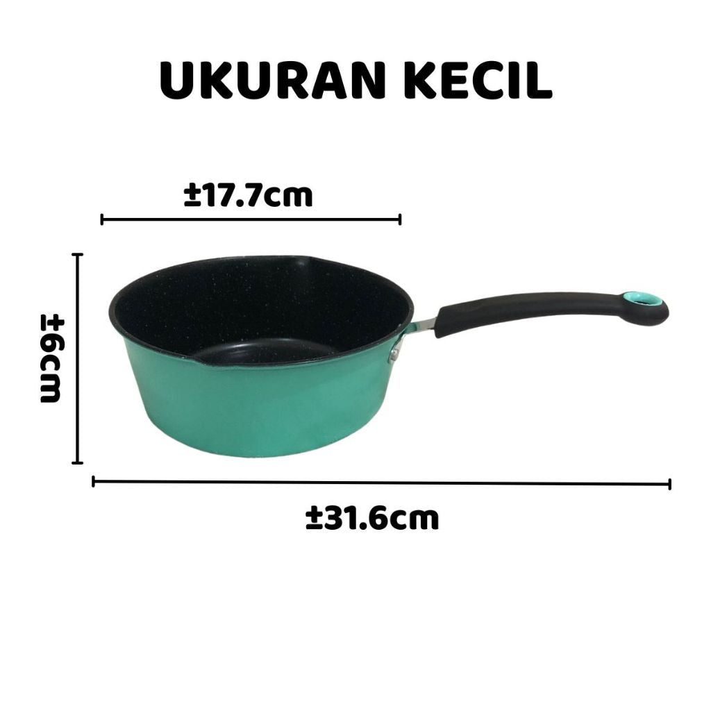 [MA] Panci Teflon Marble Black 18 20 cm Anti Lengket / Wajan Gagang Panjang Bentuk Bulat Panci Kuah Rebus Indomie Ramen Telur Memasak Sayur Soup Bubur Mie Sup Ramen / Frying Pan Bahan Tebal Berkualitas Anti Karat Tempat Memasak Praktis Non-stick 18cm 20cm