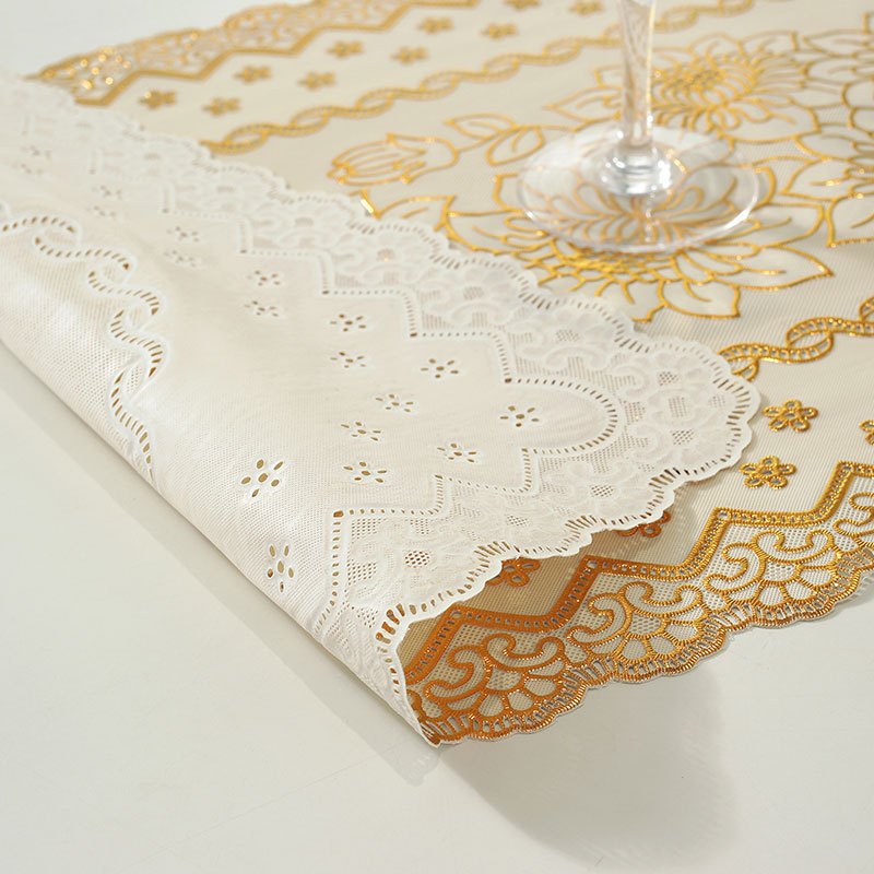 Taplak Meja Minimalis Persegi 30x45 cm Gold & Silver / Alas Makan Tatakan Ruang Tamu Motif Modern Mewah PVC Tebal Anti Air Perlengkapan Set Menu Setting Table Fine Dining Dinner Romantis Dekorasi Hiasan Interior Rumah Kitchen Souvenir Wedding Pernikahan