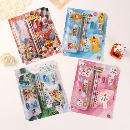 Tempat Pensil Set 6in1 Karakter Lucu / Paket Lengkap Alat Tulis Kotak Pensil Note Rautan Penghapus Gambar Kartun Imut / Mini Stationery Character 6 Pcs ATK Perlengkapan Menulis Anak Sekolah Hadiah Kado Ulang Tahun Souvenir Goody Bag TK PAUD SD