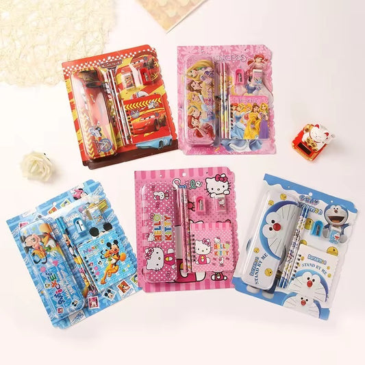 Tempat Pensil Set 6in1 Karakter Lucu / Paket Lengkap Alat Tulis Kotak Pensil Note Rautan Penghapus Gambar Kartun Imut / Mini Stationery Character 6 Pcs ATK Perlengkapan Menulis Anak Sekolah Hadiah Kado Ulang Tahun Souvenir Goody Bag TK PAUD SD