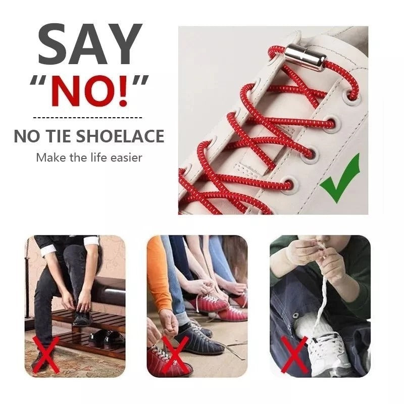 Tali Sepatu Elastis Karet Praktis Model Lock Tube Tali Sepatu Lazy Shoelace with Lock Capsule