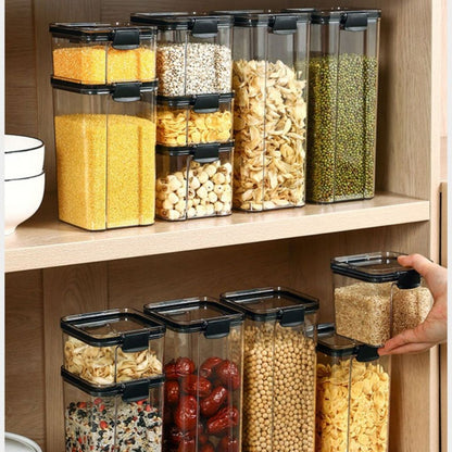 Toples Kotak Snack Kedap Udara Penyimpanan Bening Cereal Kontainer Makanan Food Storage Jar Container