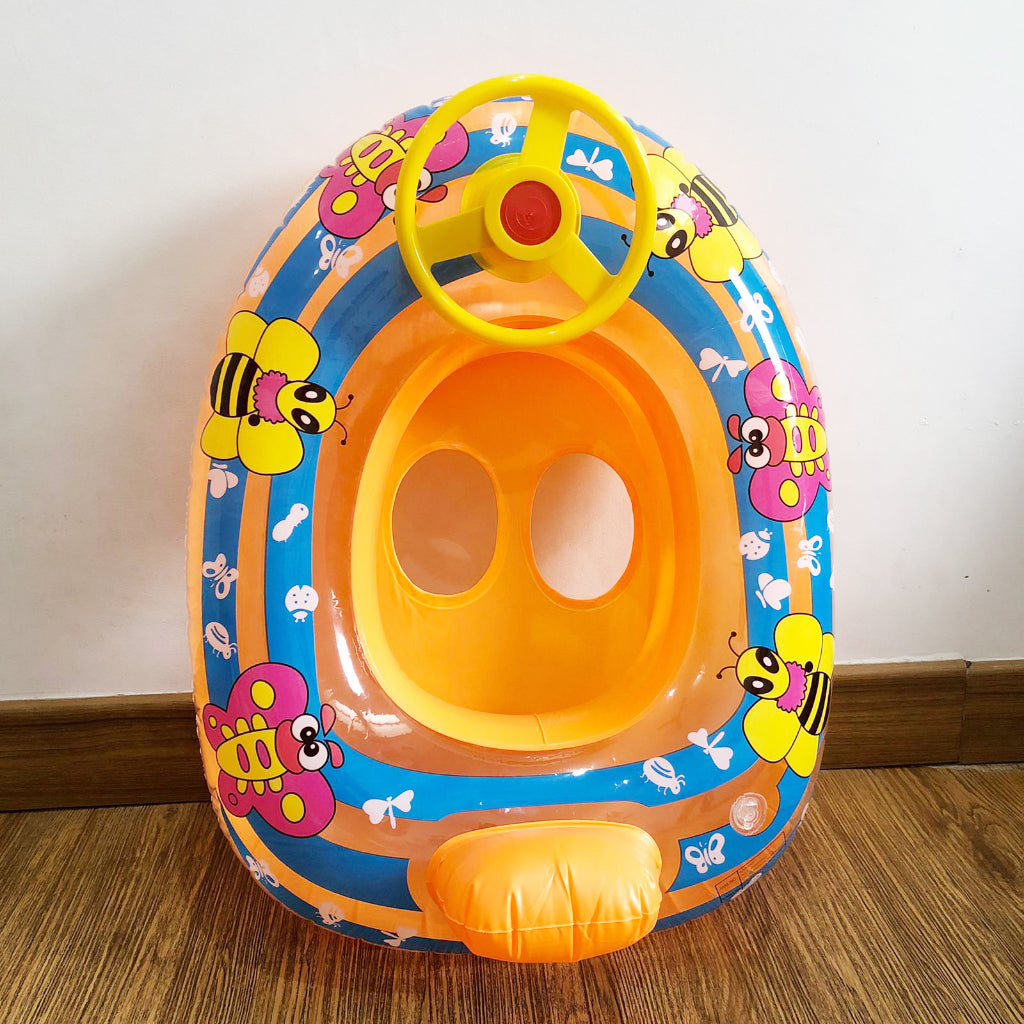 Pelampung Renang Duduk Bayi Karakter Perahu Ada Setir / Baby Swim Trainer / Ban Berenang Stir Anak / Ring Safety Baby Boat Sea Alat Bantu Mengapung Balita Ada Klakson