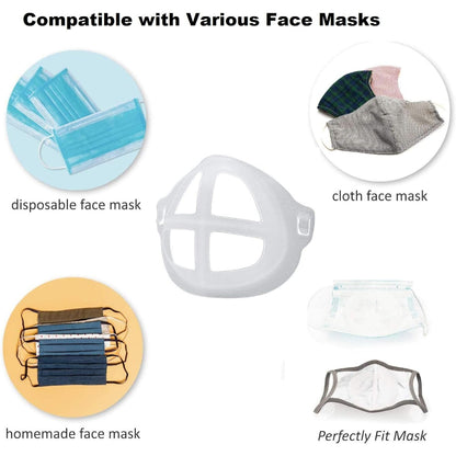 Penyangga Masker 3D Anti Pengap Braket Silikon Pemberi Ruang Nafas pada Masker / Holder Bracket Mask Support Pelindung Lipstick Riasan Menjaga Masker Tetap Higienis Bingkai Wajah Bernafas Make Up Protector Anti Jerawat Breathable