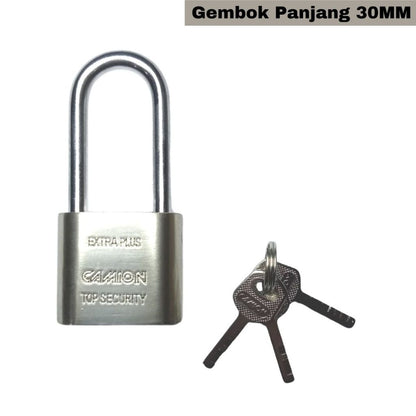 Gembok Camion 30 40 50 mm Leher Panjang & Pendek / Kunci Pengaman Safety Lock Anti Maling Pintu Rumah Pagar Kantor Ruko Toko Gudang Koper Motor Sepeda Mobil Box / Alat Keamanan Bahan Stainless Besi Baja Kuat Kokoh Berkualitas Anti Karat Multifungsi