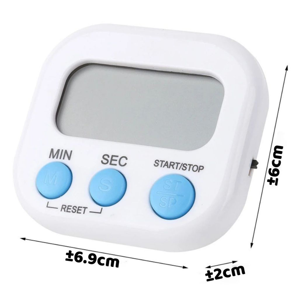 Timer Dapur Pengatur Waktu Masak Clock Stopwatch / Digital Kitchen LED Display Magnetic Alat Dapur Pengukur Timing Kematangan Memasak Merebus Oven Kue Makanan Tepat Waktu / Alarm Pengingat Belajar Olahraga Gym Berenang Lomba Hitung Mundur Multifungsi
