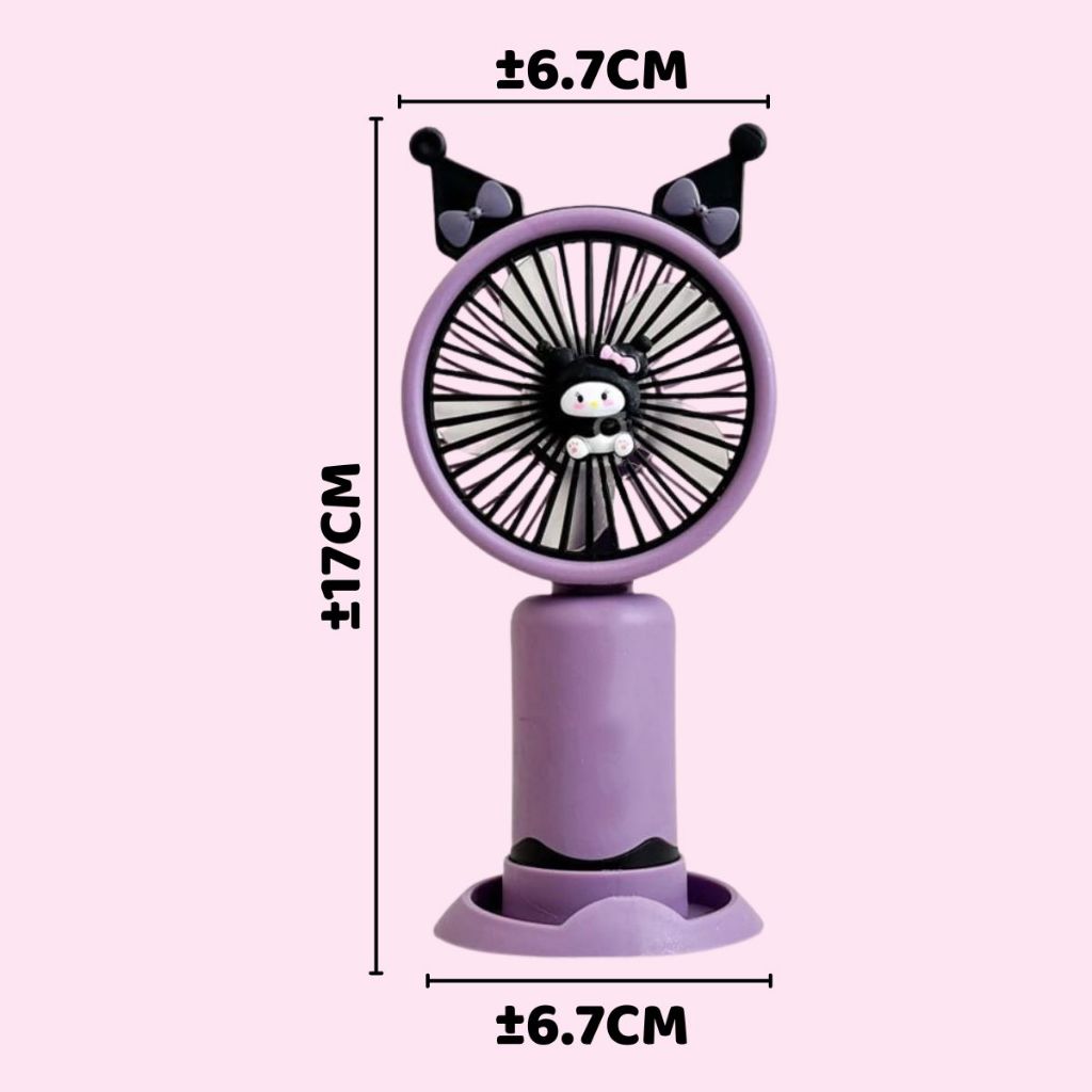 Kipas Angin Genggam Tangan Motif Sanrio + Stand Penyangga HP / Handy Mini Fan Portable Rechargeable Elektrik / Kipas Pendingin Karakter Lucu Travel Size Untuk Kantor Sekolah Travelling Outdoor Konser Piknik Pantai Jogging Jalan Luar Ruangan Serbaguna