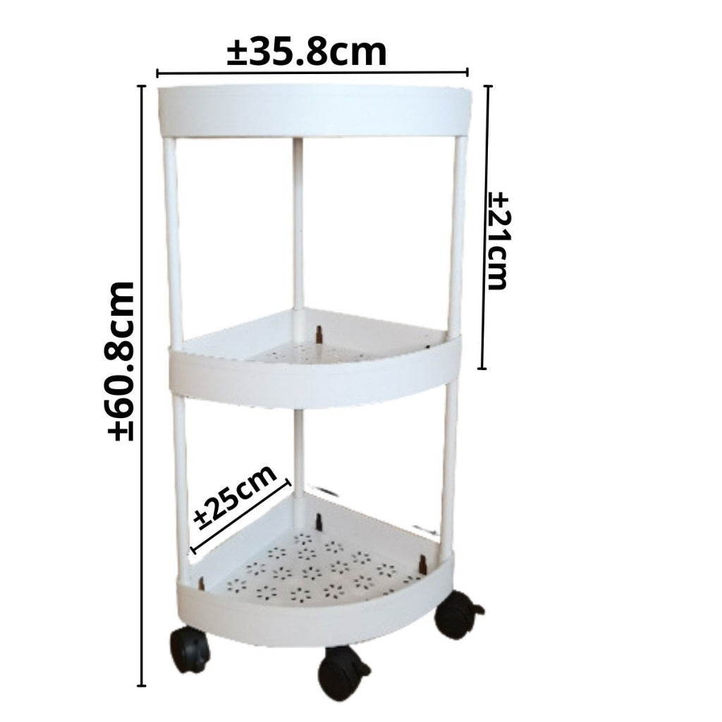 Rak Segitiga 4 Susun Dengan Roda 360° / Storage Rack Minimalis Trolly Jalan Wadah Makanan Snack Organizer Multifungsi / Tempat Penyimpanan Peralatan Dapur Kamar Mandi Ruang Tamu 4 Tingkat Berkualitas Termuarh