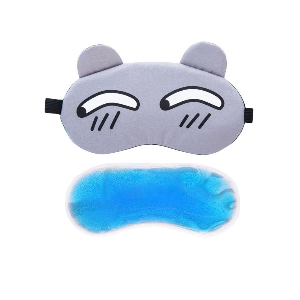 Penutup Mata Karakter Ekspresi / Sleeping Eye Mask / Masker Tutup Kantung Tidur Motif Boneka Lucu Bahan Halus Lembut / Eye Cover Cute Dengan Es Gel Pendingin Panas Rileksasi Untuk Travelling Pesawat Kereta Mobil Multifungsi