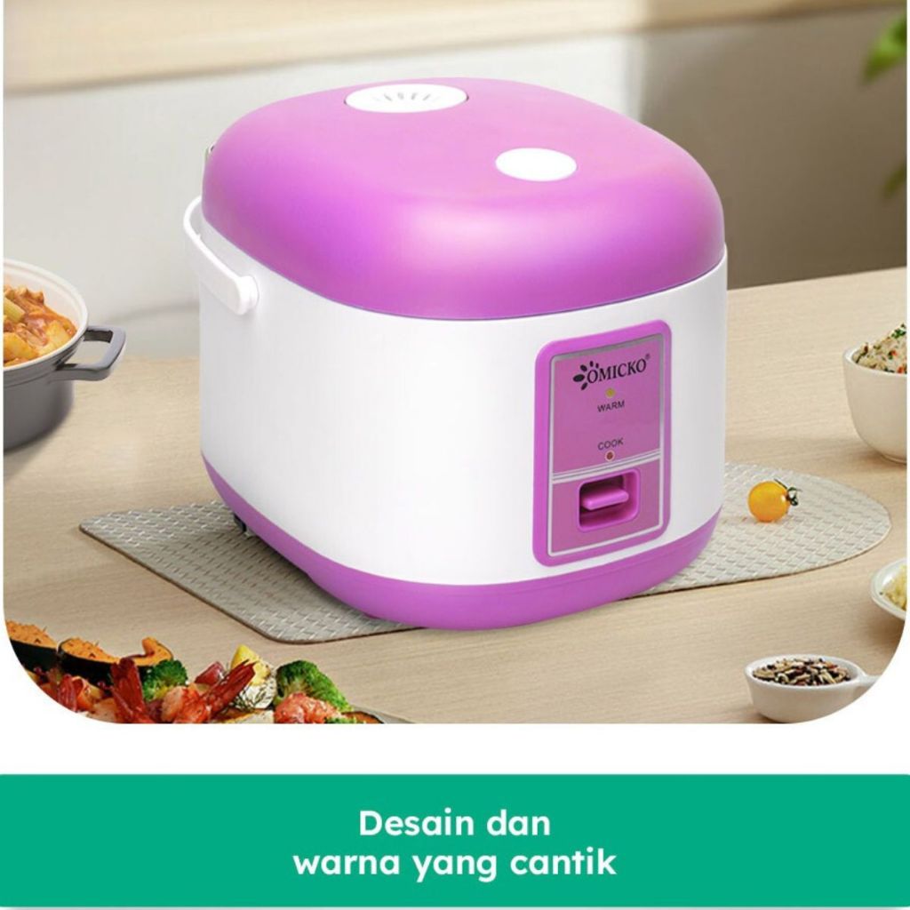 Magic Com 1.2L Omicko / Rice Cooker Mesin Penanak Nasi Rebus Kukus Ukuran 1.2 Liter Anti Lengket Multifungsi