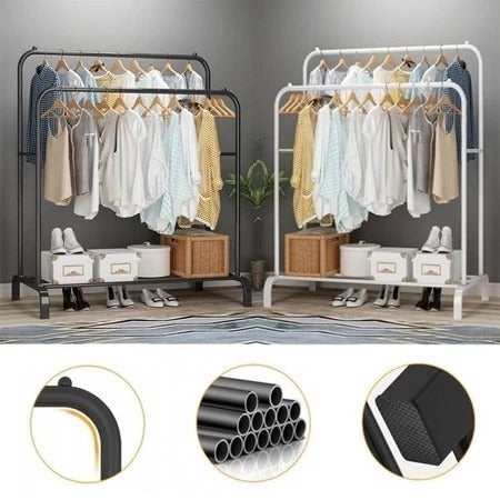 Rak Gantungan Baju / Double Big Stand Hanger /Gantungan Baju Stand Hanger Gawang Double Rack Stainless Anti Karat