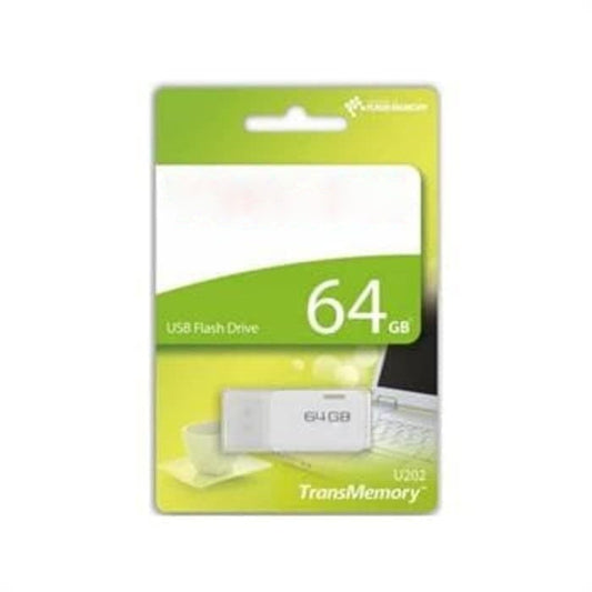 Flashdisk 64GB USB 64 GB Flash Disk Drive Transmemory Transfer Data Flashdish Murah Putih Komputer