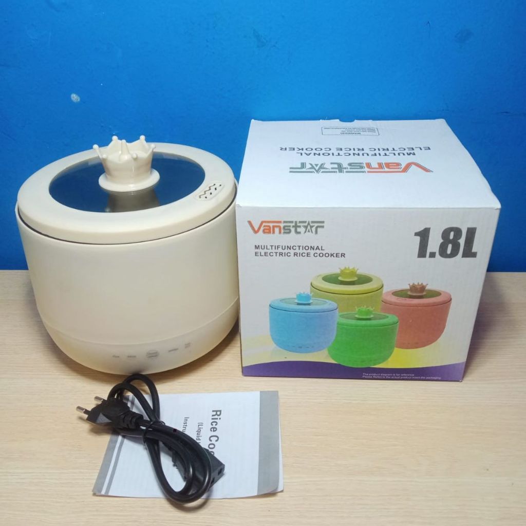 Mini Rice Cooker Elektrik 1.8L / Magic Com Touch Screen 450Watt Portable / Alat Masak Penanak Nasi Sayur Hot Pot Rebus Kukus Soup Shabu Steamboat Bubur Serbaguna / Panci Listrik Ala Korea Jepang Stainless Anti Lengket Multifungsi