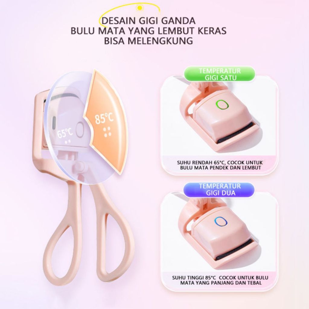 Penjepit Bulu Mata Elektrik USB Portable / Electric Eyelash Curler Long-lasting Hold / Alat Bantu Pelentik Bulumata Sisi Karet Rechargeable / Aplikator Pengeriting Eyelash Awet Tahan Lama Panjang Tambah Volume Aksesoris Kecantikan Alat Makeup