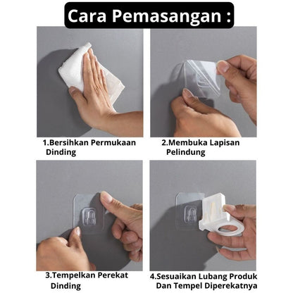 Holder Gantungan Botol Pump Sabun Cair Tempel Dinding / Alat Tempat Cantelan Dispenser Shampoo Hand Sanitizer Peralatan Dapur Kamar Mandi Serbaguna / Nailess Bottle Hanger Plastik Anti Patah Hook Tanpa Paku Bor Perekat Super Kuat Multifungsi