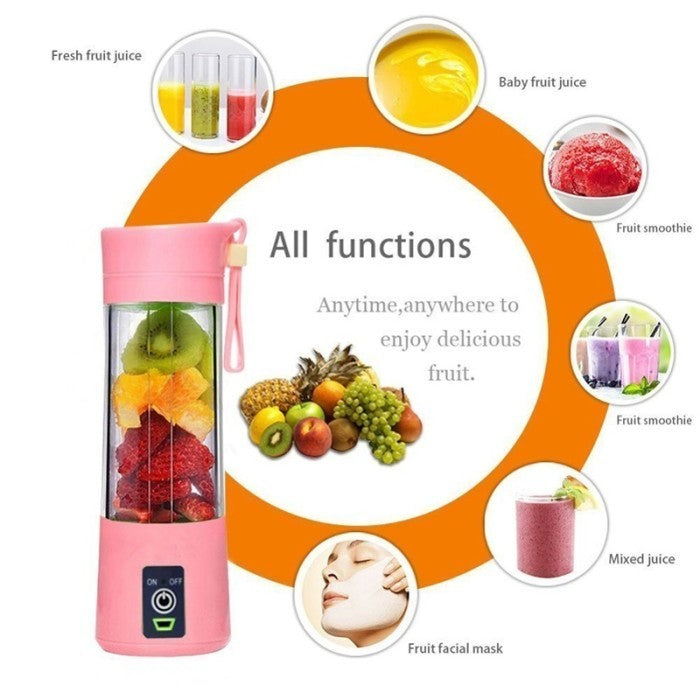 Juice Blender Portable Mini / Juicer Cup 6Mata Pisau Rechargeable / Alat Pembuat Minuman Jus Buah Sayur Elektrik tanpa Colok Listrik / Travel Bottle Size