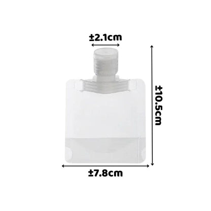 Botol Refill Transparan 30 50 100 ml / FlipTop Organizer Pouch / Kantong Plastik Mini Tutup Wadah Isi Ulang Sabun Cair Shampoo Conditioner Lotion Cream Kosmetik Gel Liquid Travel Bottle/ Tempat Penyimpanan Alat Make Up Mandi Anti Air Waterproof