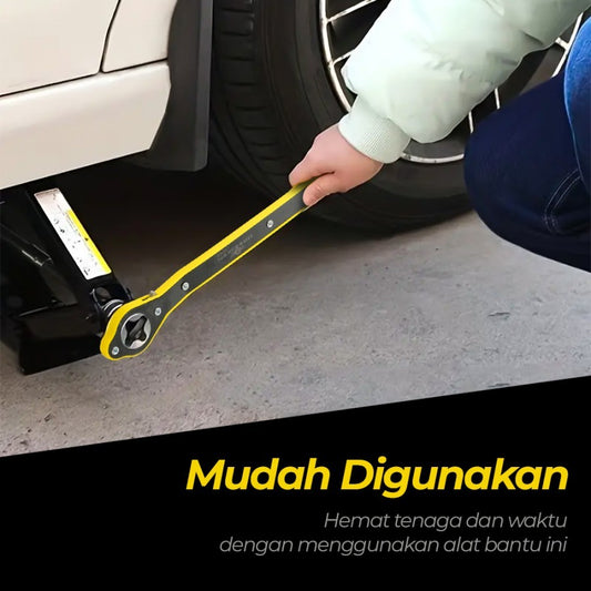 Kunci Pas Pemutar Dongkrak Mobil / Universal Rechet Wrench / Alat Perkakas Perbaikan Kendaraan Ganti Ban Bocor Pecah Gagang Putar Mur Baut Manual Penghemat Tenaga Bahan Besi Baja Anti Karat Berkualitas Peralatan Perlengkapan Bengkel Motor Sepeda Off Road