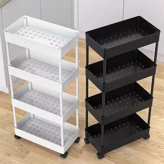 Rak Yeye Serbaguna 4 Susun Dengan Roda 360° / Tempat Penyimpanan Peralatan Dapur Kamar Mandi Ruang Tamu 4 Tingkat Serbaguna / Storage Rack Minimalis Trolly Jalan Mini Wadah Makanan Snack Organizer Multifungsi Berkualitas Termurah