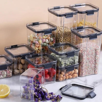 Toples Kotak Snack Kedap Udara Penyimpanan Bening Cereal Kontainer Makanan Food Storage Jar Container