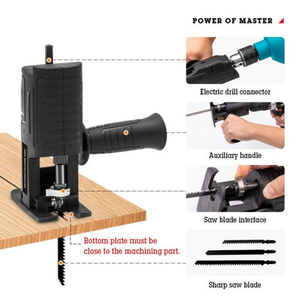 Gergaji Elektrik / Adaptor Reciprocating Jigsaw Portable Alat Pemotong Kayu Dahan Pohon Ranting Triplek Papan Multifungsi Bor Listrik / Konektor Electric Drill Peralatan Berkebun Perlengkapan Perkakas Mata Pisau Tajam Baja Saw Handle Gagang Anti Karat