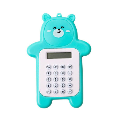 Calculator Mini Portable Motif Bear / Kalkulator 8 Digit Alat Hitung Pejumlahan Pengurangan Perkalian Pembagian Bentuk Gambar Beruang Lucu Tombol Karet Perlengkapan ATK Anak TK SD SMP Sekolah Kantor Kado Hadiah Ulang Tahun Souvenir Tambah Kurang Kali Bagi