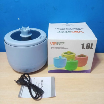 Mini Rice Cooker Elektrik 1.8L / Magic Com Touch Screen 450Watt Portable / Alat Masak Penanak Nasi Sayur Hot Pot Rebus Kukus Soup Shabu Steamboat Bubur Serbaguna / Panci Listrik Ala Korea Jepang Stainless Anti Lengket Multifungsi