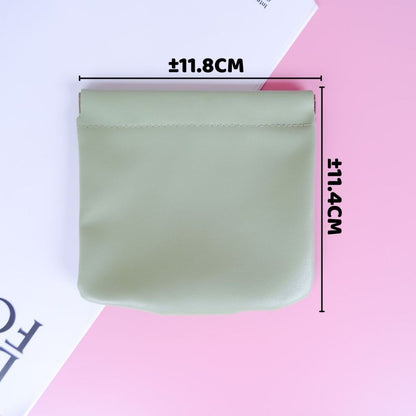 Pouch Travel Mini Kulit Premium - Dompet Kecil Penutup Magnet Tempat Make Up Kosmetik Koin Card Holder Kunci Headset Peralatan Sekolah Kantor Aksesoris Serbaguna / Kotak Penyimpanan Travelling Waterproof Tahan Anti Air Souvenir Pernikahan Wedding