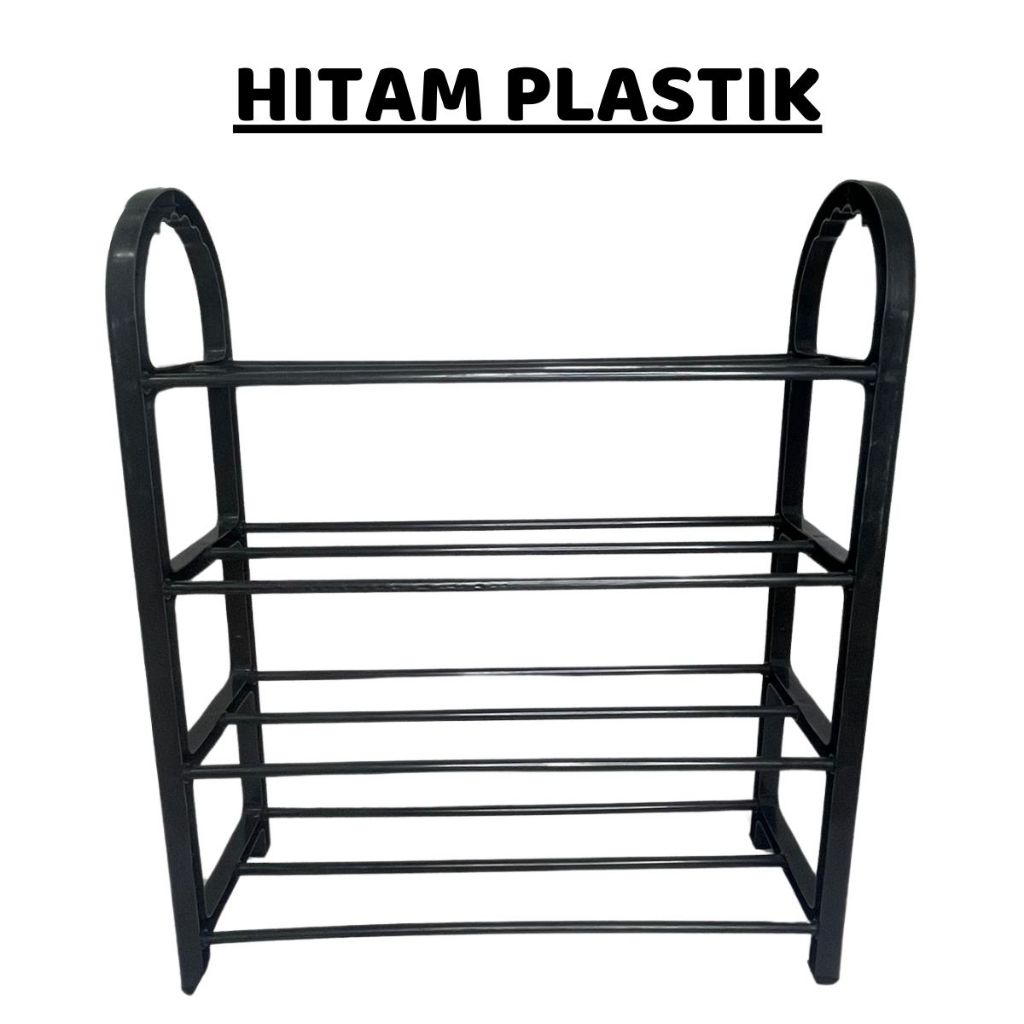 Rak Sepatu Stainless 4 Susun Minimalis / Assembled Shoe Rack / Tempat Penyimpanan Sandal 4 Layer Aesthetic Super Kokoh Anti Karat Berkualitas Untuk Hadiah Kado Pernikahan Pindah Rumah Baru Multifungsi