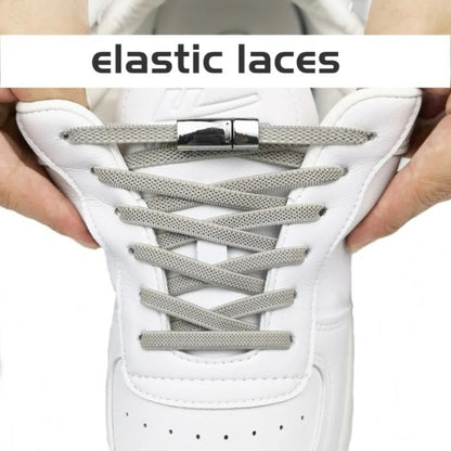 Tali Sepatu Elastis Karet Praktis Model Lock Tube Tali Sepatu Lazy Shoelace with Lock Capsule