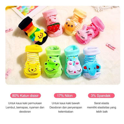 Kaos Kaki Anak 3D Pendek karakter Lucu / Baby Socks Kids Cute Alas Sepatu Bayi Bahan Lembut Nyaman Anti Slip Motif Hewan