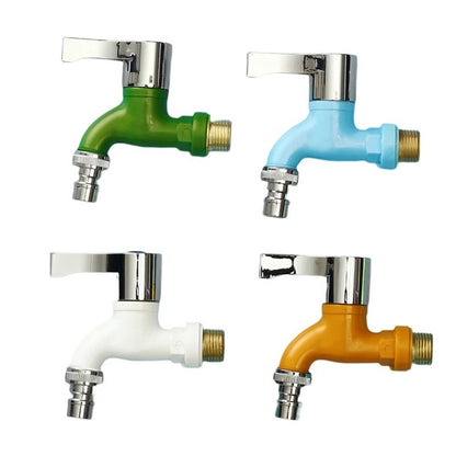 Kran Air Plastik Drat Kuningan 1/2 Inch Model Engkol Tap Water Faucet / Keran Tembok Untuk Kamar Mandi Mesin Cuci Wastafel Toilet Taman Multicolor Bahan Berkualitas Air PAM Sumur Tanah Pipa Dinding Mofan ACC Mofana Accessories Mofanaccessories Aksesoris