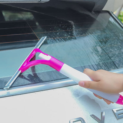 Wiper + Spray 2in1 Window Cleaner - Alat Pengangkat Kotoran Debu Pembersih Ruangan Rumah Kaca Jendela Cermin Meja Dapur Kamar Mandi Mobil Anti Jamur / Tabung Semprotan Air Sabun Otomatis Gagang Panjang / Peralatan Kebersihan Rumah Tangga Praktis Mofan Acc