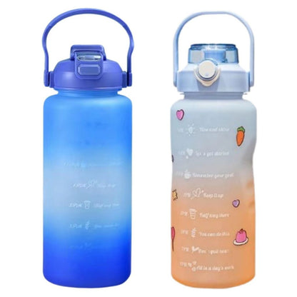 Botol Minum Motivasi Viral 2 Liter Jumbo FREE STICKER / Tumbler Nagita Warna Gradasi Pelangi / Wadah Air 2L FOOD GRADE / Tritan Botol Hits Penanda Waktu Minum 2000ML Dengan Tutup Pengunci / Bottle Penyimpanan Air Anti Tumpah Untuk Anak Dewasa