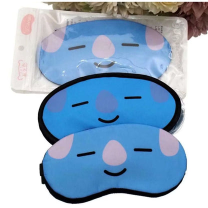 Penutup Mata Karakter Ekspresi / Sleeping Eye Mask / Masker Tutup Kantung Tidur Motif Boneka Lucu Bahan Halus Lembut / Eye Cover Cute Dengan Es Gel Pendingin Panas Rileksasi Untuk Travelling Pesawat Kereta Mobil Multifungsi