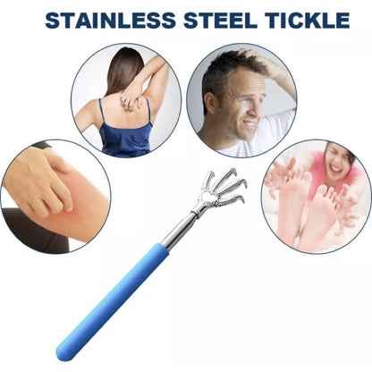 Alat Garuk Punggung Model Cakar Elang Stainless Steel Handy Telescopic Pocket Scratcher / Tongkat Penggaruk Tubuh Pundak Kaki Tangan Kepala Belakang Badan Anti Gatal / Eagle Back Scratcher Garukan Teleskopik Pijat Panjang Tarik Lipat Anti Karat Tahan Lama