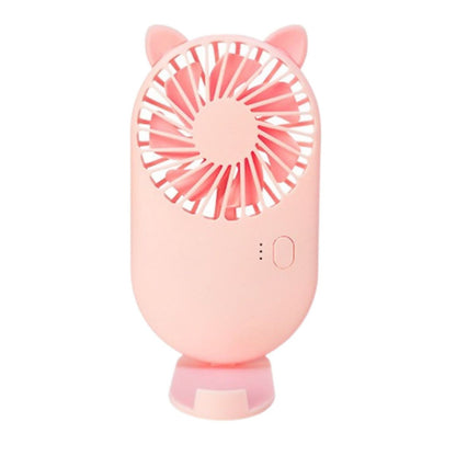 Kipas Angin Portable 2in1 + Holder Penyangga HP / Cute Pocket Mini USB Colling Fan Genggam Tangan Karakter Lucu / Kipas Pendingin Rechargeable Elektrik Traveling Outdoor Travel Size Konser Piknik Multifungsi Handy Fan