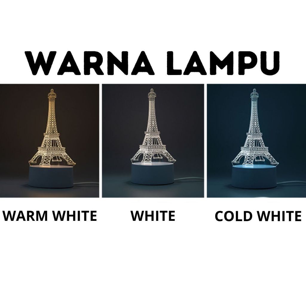 Lampu Hias LED 3D Acrylic Transparan 3 Warna / Lamp Tumblr Tidur Castle Hiasan Pajangan Rumah Kamar Ruang Tamu Motif Gambar Lucu 3 Dimensi Aesthetic / Untuk Hadiah Tukar Kado Ulang Tahun Natal Souvenir Gift Box Termurah Berkualitas PUTIH KUNING WARMWHITE