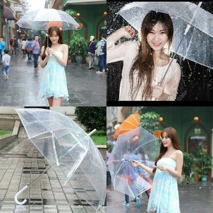 Payung Transparan Korean Japanese Styel Polos Warna-Warni / Umbrella Fashionable Payung Tongkat Lipat Bening Fashion Drama Korea Simple Elegan / Hadiah Kado Souvenir Pernikahan Wedding Unik Lucu Multifungsi