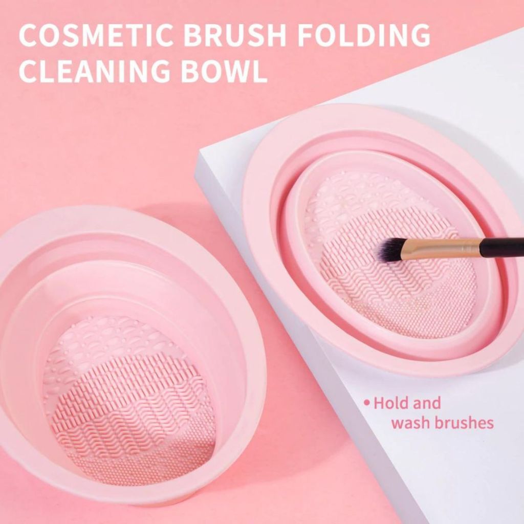 Mangkok Silikon Pembersih Kuas Kosmetik Makeup Brush Cleaner Multifungsi