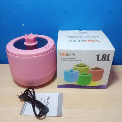 Mini Rice Cooker Elektrik 1.8L / Magic Com Touch Screen 450Watt Portable / Alat Masak Penanak Nasi Sayur Hot Pot Rebus Kukus Soup Shabu Steamboat Bubur Serbaguna / Panci Listrik Ala Korea Jepang Stainless Anti Lengket Multifungsi