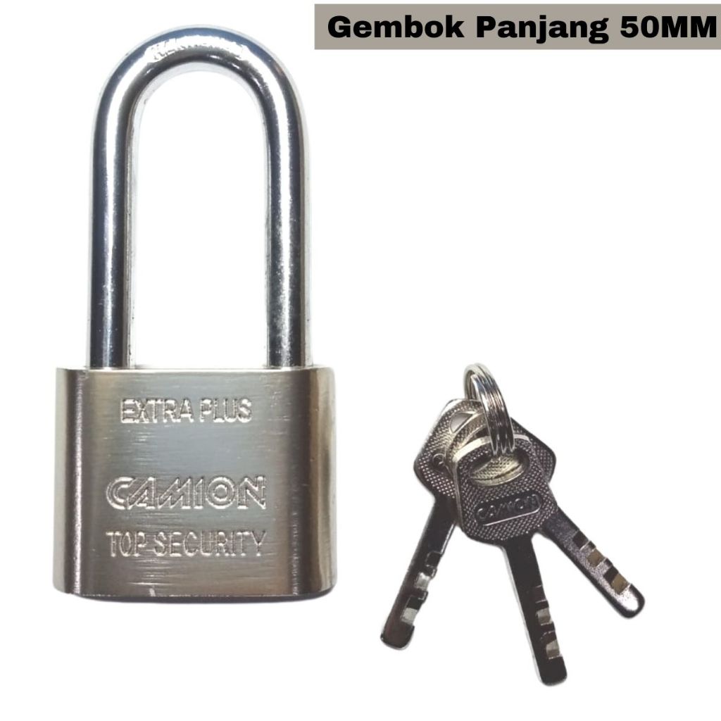 Gembok Camion 30 40 50 mm Leher Panjang & Pendek / Kunci Pengaman Safety Lock Anti Maling Pintu Rumah Pagar Kantor Ruko Toko Gudang Koper Motor Sepeda Mobil Box / Alat Keamanan Bahan Stainless Besi Baja Kuat Kokoh Berkualitas Anti Karat Multifungsi