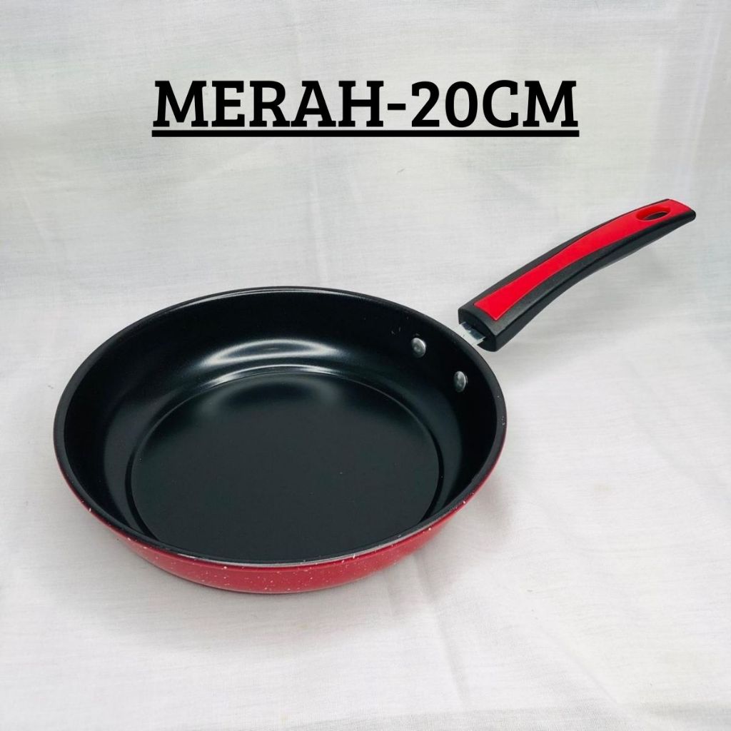 Teflon Serbaguna 18 CM Anti Lengket Frypan Ring - Alat Wajan Penggorengan Bentuk Bulat Gagang Panjang Untuk Goreng Tumis Rebus Non-stick / Panci Tempat Memasak Praktis Tahan Karat Food Grade / Peralatan Dapur Perlengkapan Rumah Tangga Multifungsi