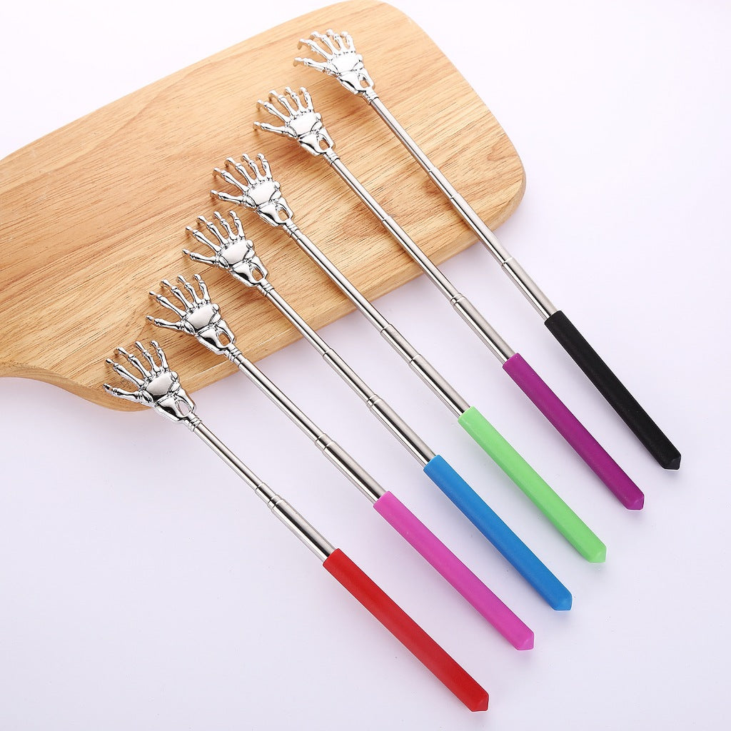 Alat Garuk Punggung Model Cakar Elang Stainless Steel Handy Telescopic Pocket Scratcher / Tongkat Penggaruk Tubuh Pundak Kaki Tangan Kepala Belakang Badan Anti Gatal / Eagle Back Scratcher Garukan Teleskopik Pijat Panjang Tarik Lipat Anti Karat Tahan Lama