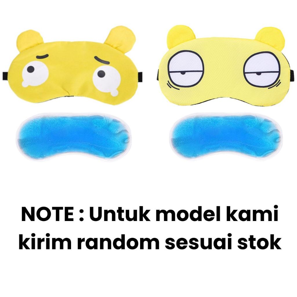 Penutup Mata Karakter Ekspresi / Sleeping Eye Mask / Masker Tutup Kantung Tidur Motif Boneka Lucu Bahan Halus Lembut / Eye Cover Cute Dengan Es Gel Pendingin Panas Rileksasi Untuk Travelling Pesawat Kereta Mobil Multifungsi