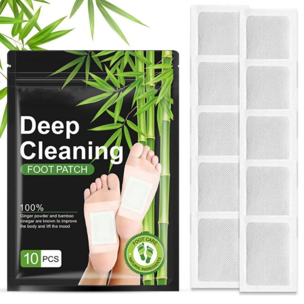 Deep Cleaning Foot Patch 10pcs / Koyo Kaki Detox Herbal Ramuan Terapi Penyerap Racun Penghilang Rasa Lelah Isi 10 Pcs / Obat Refleksi Kaki Bahan Tumbuhan Alami