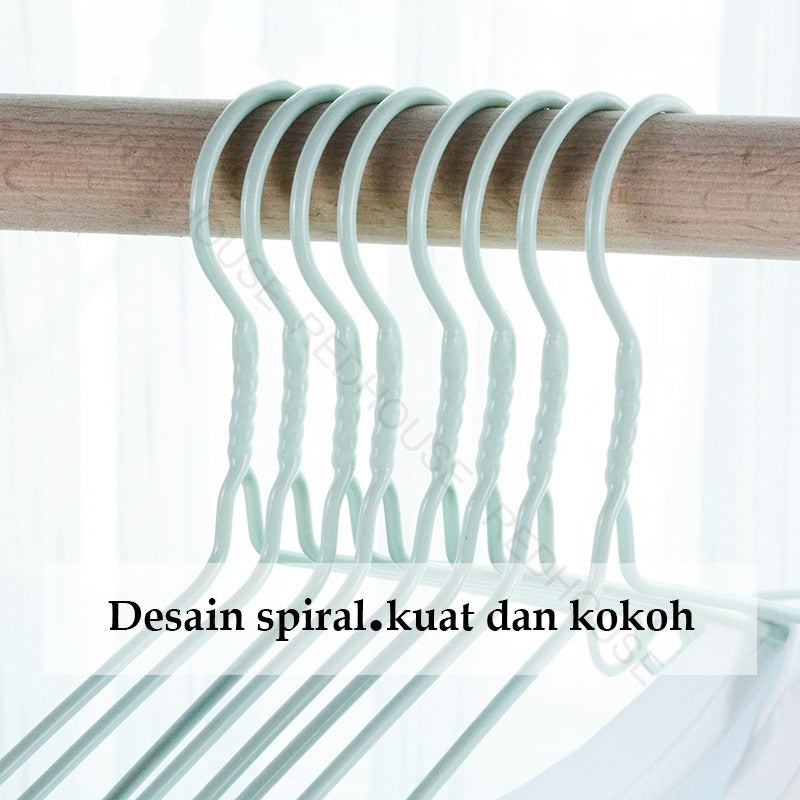 Gantungan Baju Hanger Kawat Lapis Plastik 10pcs / Gantungan Jenuran Pakaian Hanger Anak Bayi Premium Anti Karat