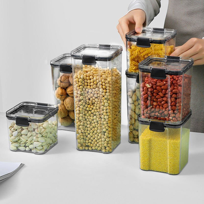 Toples Kotak Snack Kedap Udara Penyimpanan Bening Cereal Kontainer Makanan Food Storage Jar Container